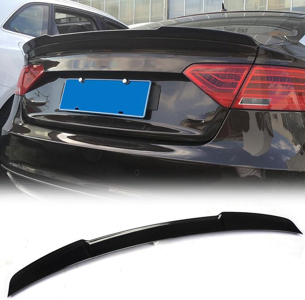 Gloss Black Trunk Spoiler fits for Audi A5 S5 4-Door 2012-2017 Fiberglass Rear Boot Lid Highkick Spoiler Wing Lip Factory Outlet (Fiber Reinforced Plastic (FRP))