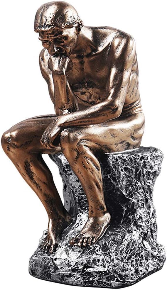 Creative Thinker Statues Individual Figurine for Living Room Decor H 9.6 Inch (Sandstone) - Unique Sculpture Enhancing Creativity and Inspiration in Home or Office (Copper)