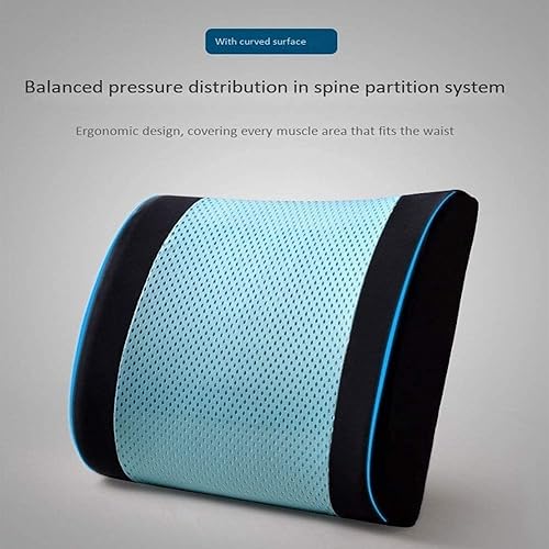 Miniatura 9 de XIXIDIAN Almohada lumbar con soporte para silla de oficina y cojín para asiento de automóvil, espuma viscoelástica con correa ajustable y soporte