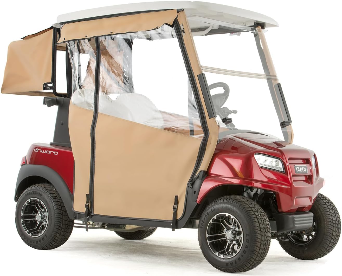 Pro-Touring Golf Cart Enclosure for Club Car Onward Golf Carts - Linen - with Bag Cover
