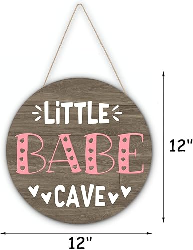 Miniatura 2 de Placa de letrero de cueva de Little Baby para decoración de pared, letrero redondo de madera para puerta, arte de pared para niños pequeños, madera