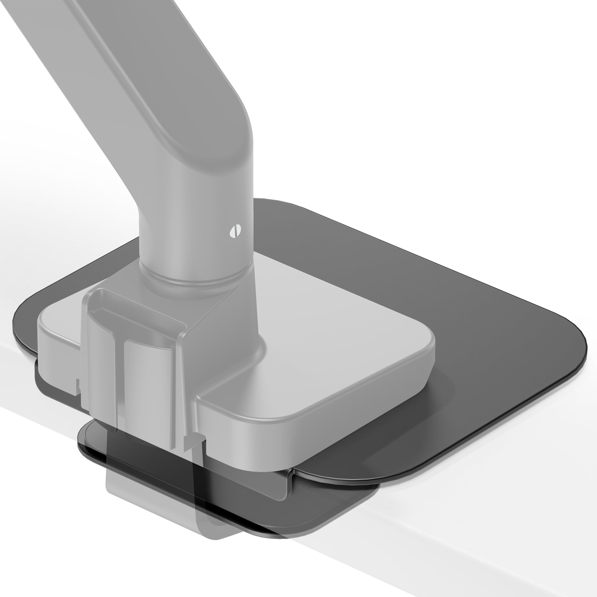 ARES WING Steel Monitor Mount Reinforcement Plate for Thin, Glass and Other Fragile Tabletop, Steel Monitor Stand Plate Compatible with Most C-Clamp