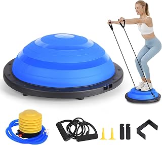RECOVION Half-Dome Balance Trainer Ball | Core Strength Stability Flexibility Platform for Home Workouts