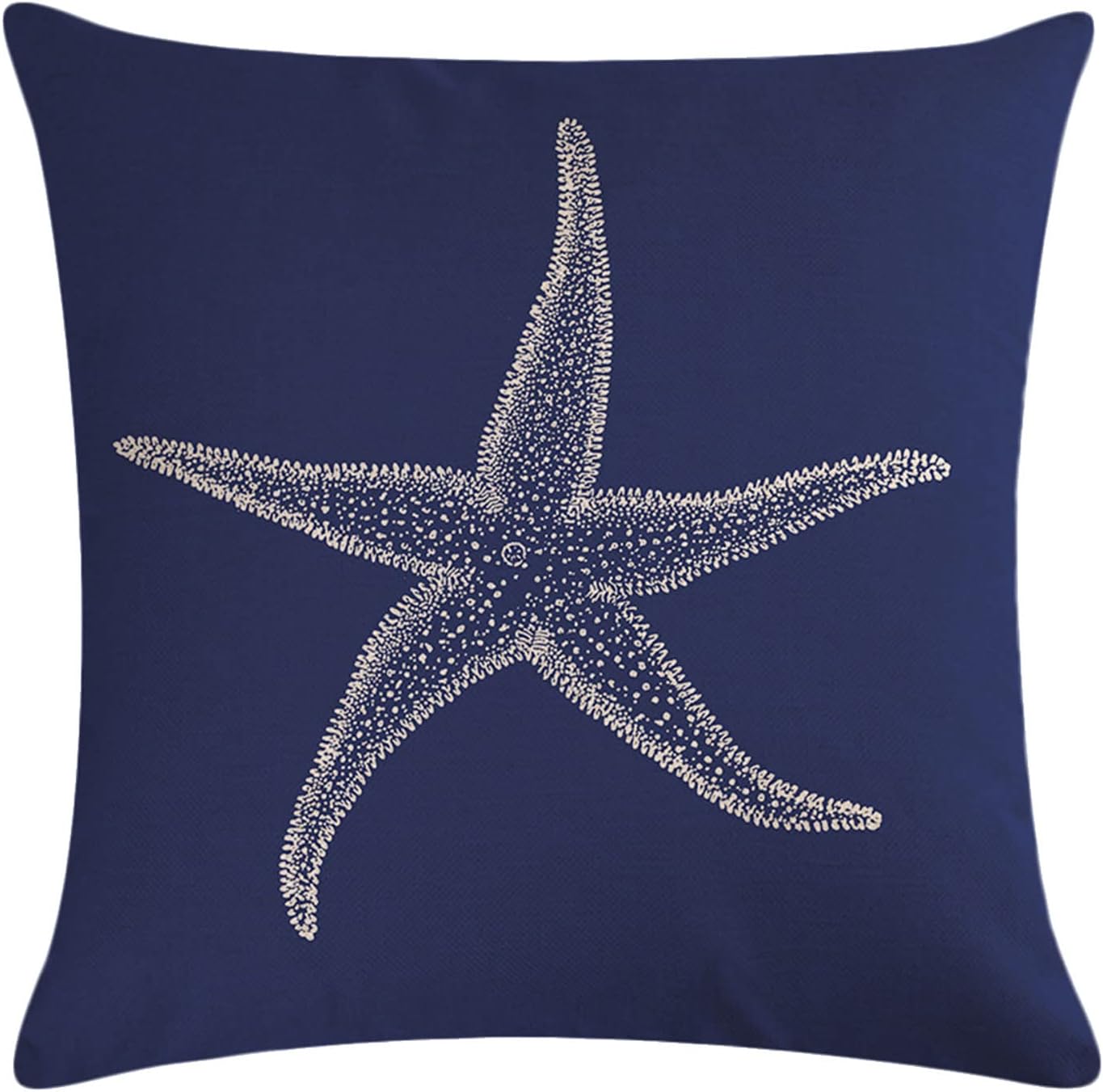 Set Of 2 Seas The Day Throw Pillow Cover Beach Starfish On Navy Blue Background Cushion Cover Coastal Sea Theme Home Decorative Pillowcases 18" x 18" for Sofa Couch Porch (18" x 18", Navy Blue) - Image 3