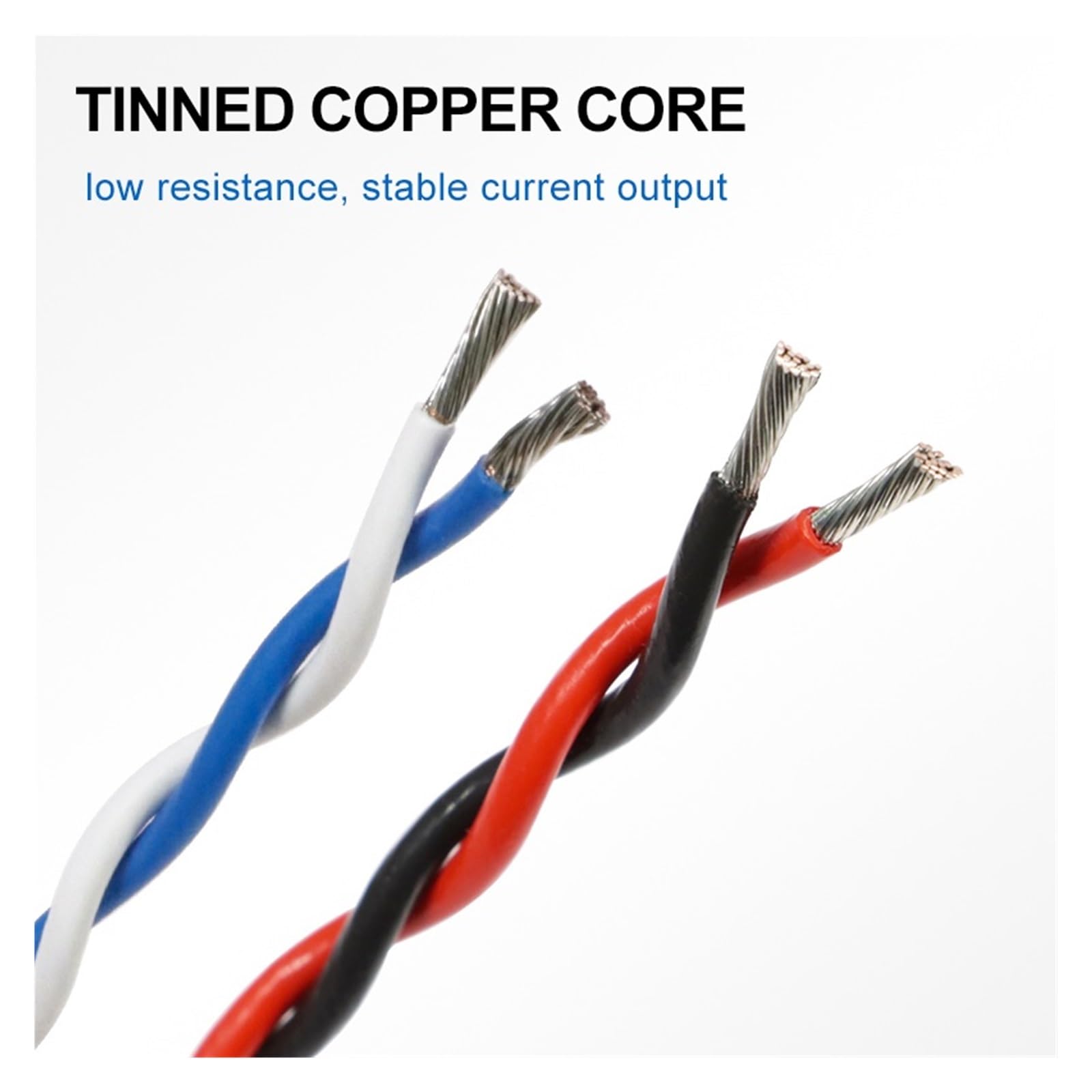 1 cable de cobre PTFE de 2/10/50 m de 26-13 AWG FEP aislado resistente par trenzado cable de señal electrónica de 2 pines (rojo y negro, 2 metros, 13 AWG cuadrado de 2,5 mm)