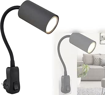 YNDD 2 Stück Leselampe Wandmontage mit Stecker, 230V Wand Bettlampe mit USB Ladeanschluss und YNDD 2 Stück Leselampe Wandmontage mit Stecker, 230V Wand Bettlampe mit USB Ladeanschluss und