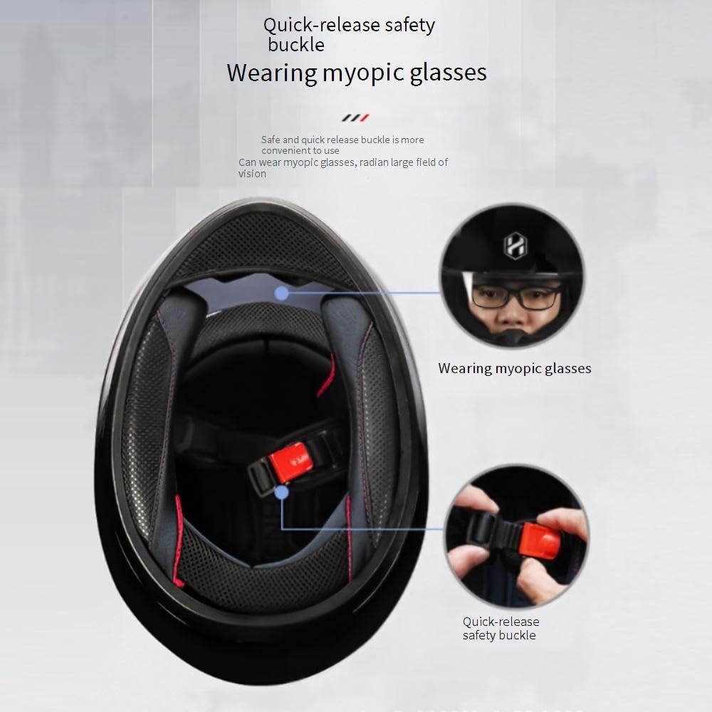 Casco Integral de Motocicleta para Adultos con Doble Visera, Aprobado por El Dot, para Carreras de Motos Y Bicicletas de Calle, para NiñOs Y Adultos, con Visera, Guantes Y MáScara