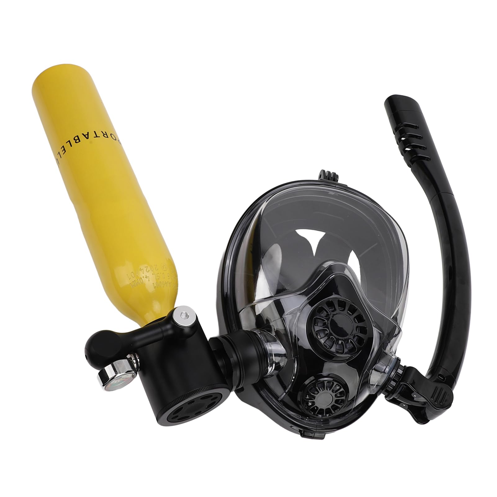 Hidyliu de Respiración de Buceo Portátil, Minitanque Seguro con Cubierta Facial Completa para Deportes Acuáticos y Snorkel, 0,5 L