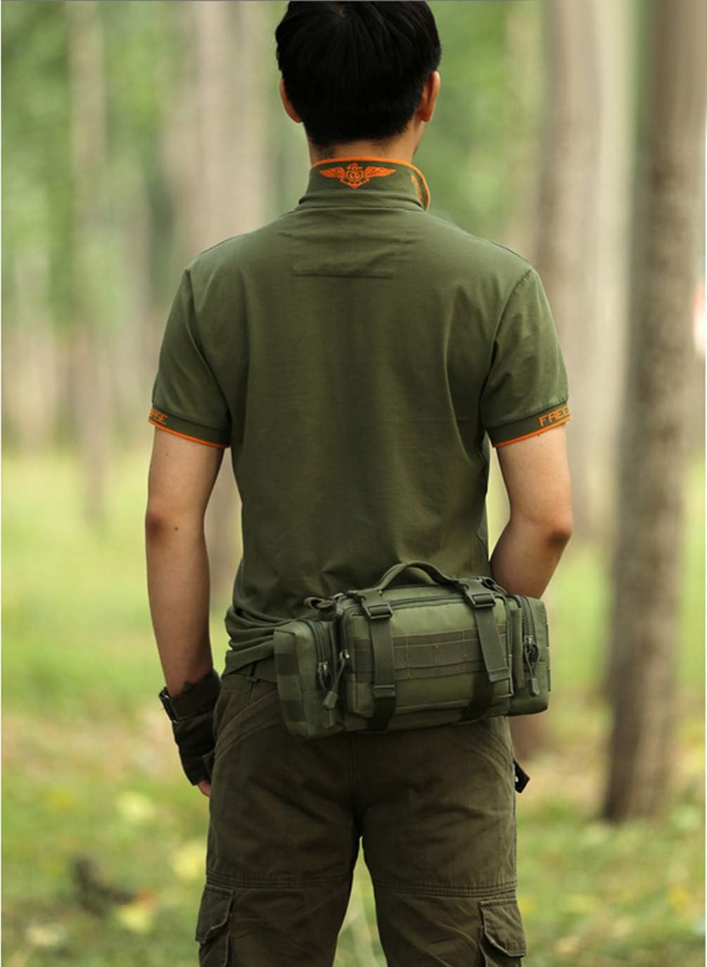 UNISTRENGH Utility 3P Military Tactical Duffle Waist Bags MOLLE Assault Shoulder Backpack Multifunction EDC Pouches Heavy Duty Fanny Packs (Army Green)