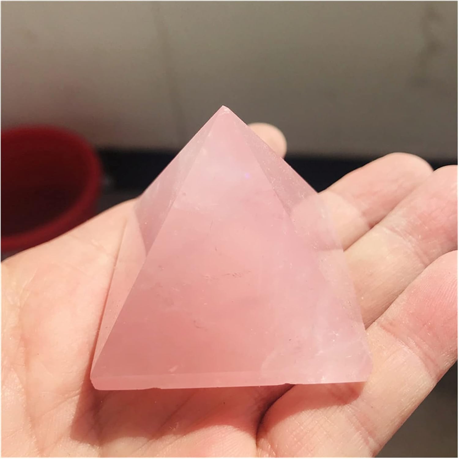 天然水晶の原石 60mm ナチュラル ローズクォーツ ピラミッド ストーン クリスタル 風水 標本