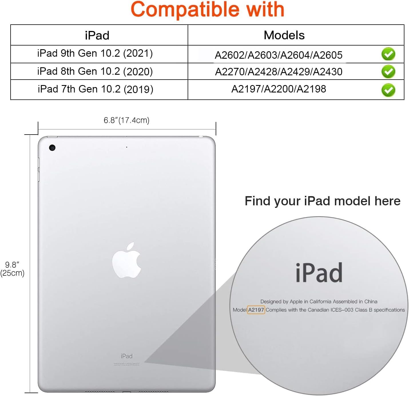 Custodia Girevole Per IPad 7/8/9 Gen 10,2'' - Supporto 360° Con Funzione Sleep/wake - Colore Green Sand