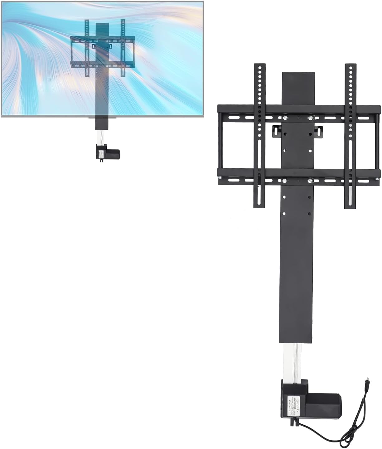 Motorized TV Lift, 110V Automatic Lift TV Bracket Height Adjustable TVs Stand with Remote Control for 26"-57" Television Size, Stroke Length 27.6 Inches