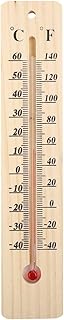 Wood Thermometer with Wall Mounting Hole, Environmentally Friendly Materials, and Mercury-Free Liquid for Reliable Temperature Measurement (A)