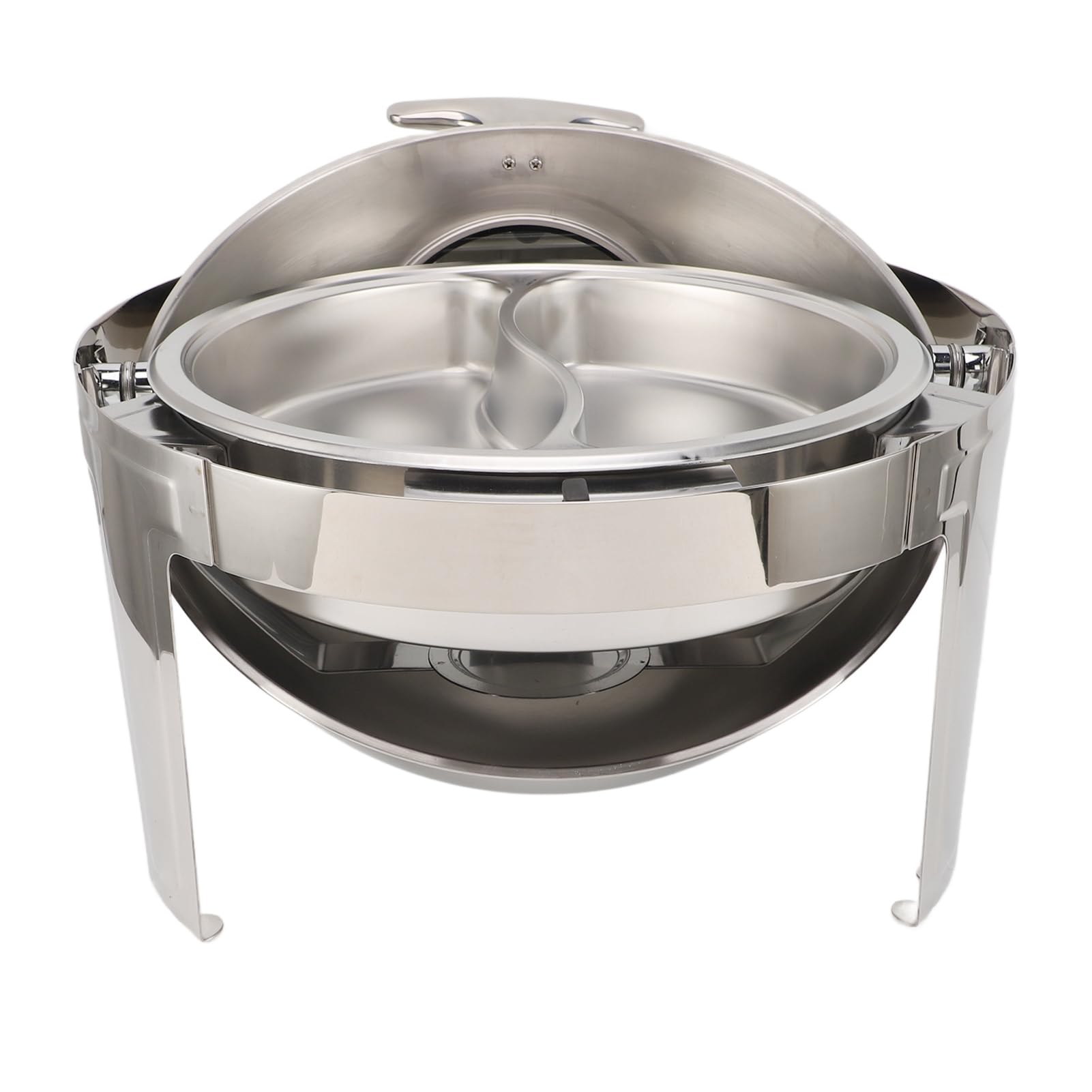 Haofy Scaldavivande in Acciaio Inossidabile 6L con Coperchio in Vetro Visibile e Ammortizzazione Idraulica per Hotel, Ristoranti, Buffet, Colazione, Matrimoni, Feste