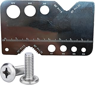 Thread Checker Gauge,Stainless Steel Portable Ruler,Thread Pitch Measuring Gauge | for Mechanics Engineers Metalworking Plumbing Woodworking Workshop Garage Crafts Mechanical