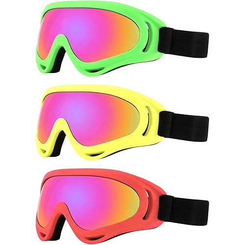 Yidomto Ski Goggles, Pack of 3 Snowboard Goggles for Kids,Boys,Girls,Youth, Mens Womens