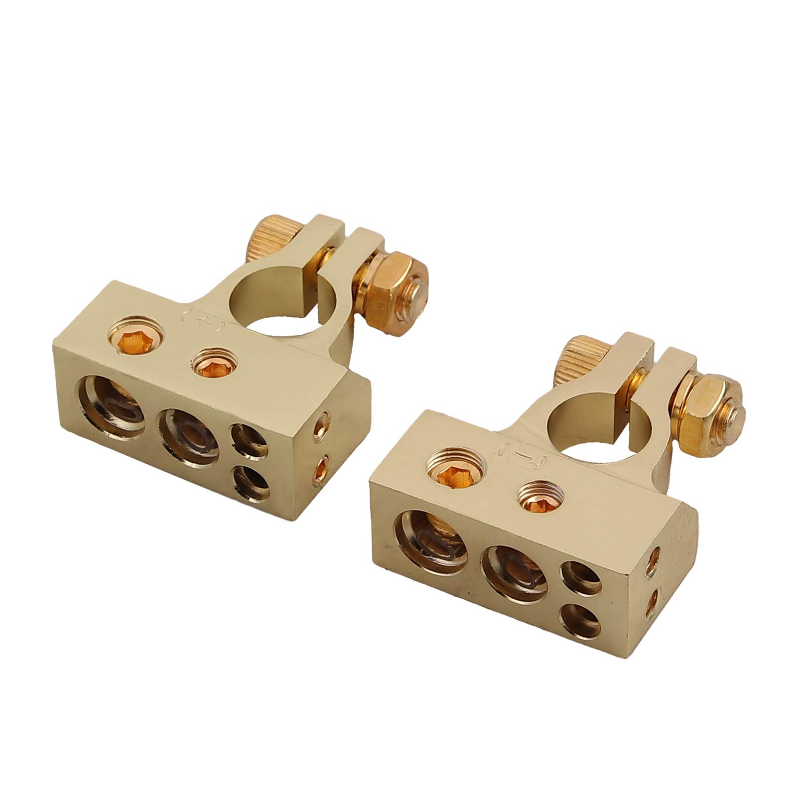 eSynic 2PCs Waterproof Car Battery Terminals 2/4/8/10 Gauge AWG Heavy