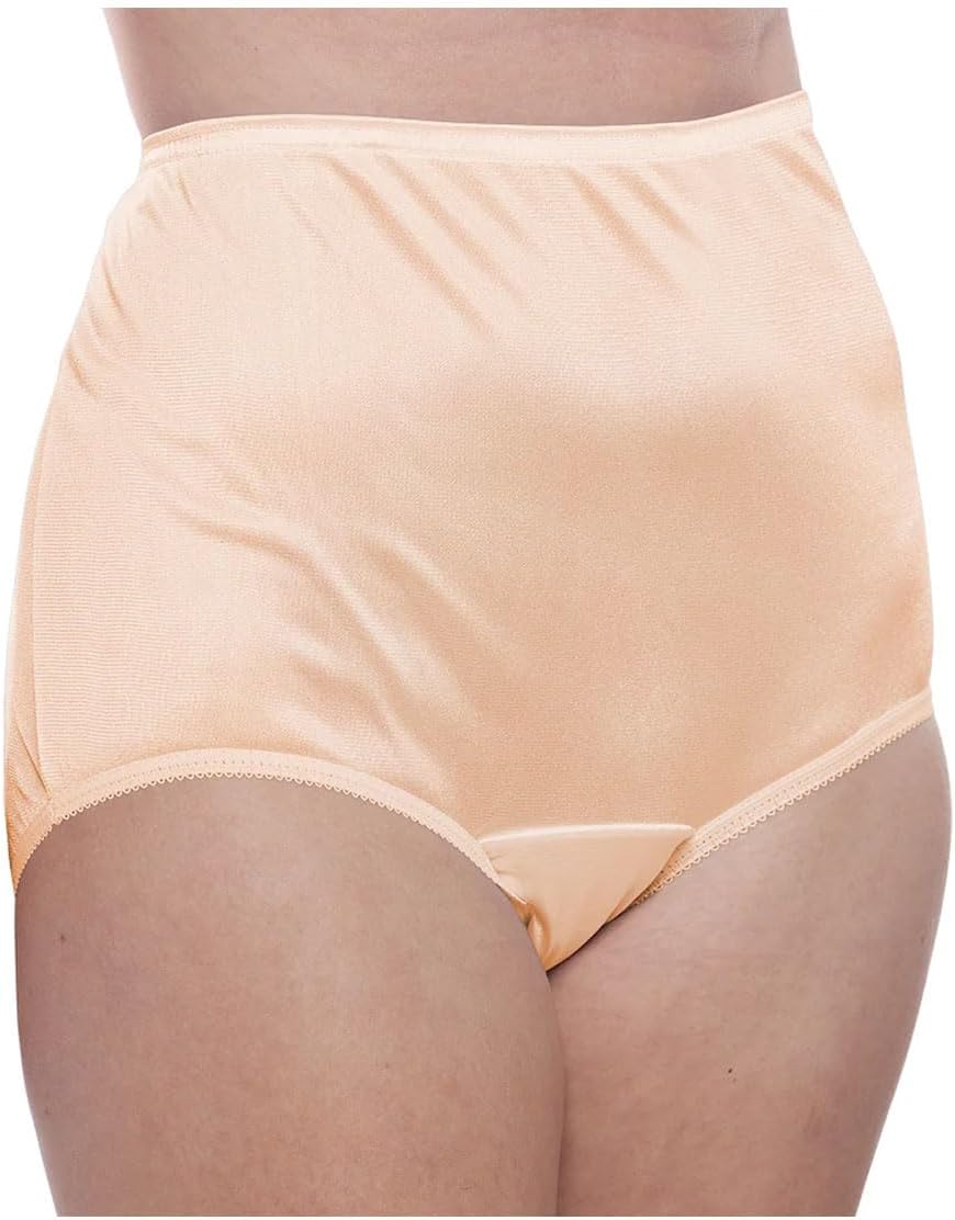 Teri Women's 331 Plain Jane Classic Nylon Silky-Smooth Lightweight Breathable Full Coverage Brief Panty - 4 Pack - Image 2