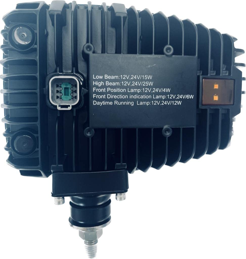 Matel Service LED Hauptscheinwerfer 12/24V Set für Traktoren, Baumaschinen und Bagger mit Fahrrichtungsanzeiger rechts und links, IP65, für R148 R149 R10, Straßenbeleuchtung und Baustellenbeleuchtung