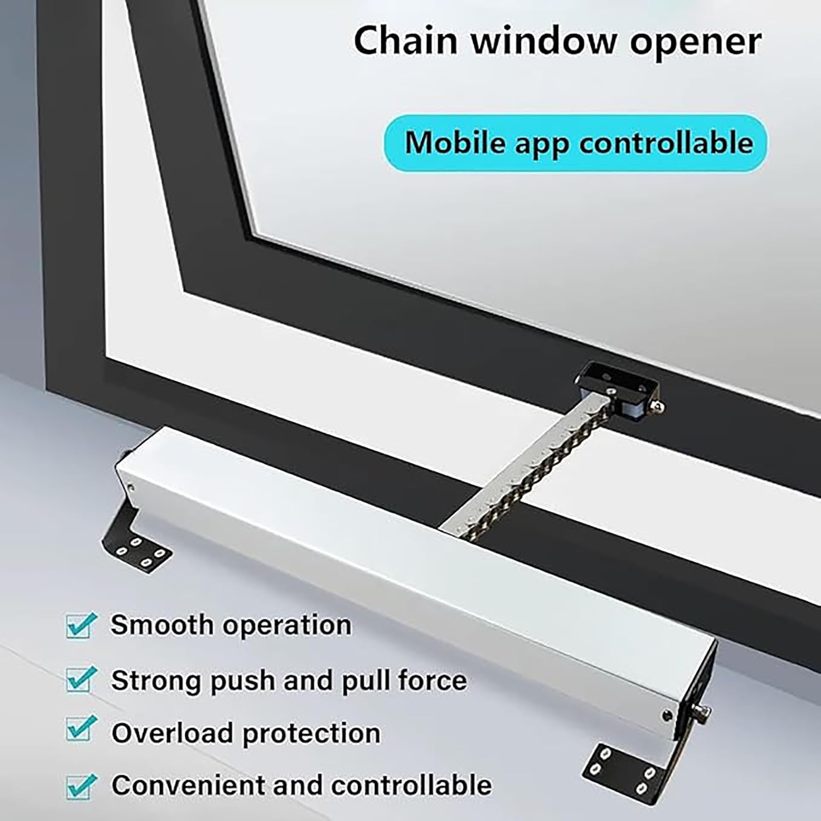 Elektrischer Fensterheberantrieb Doppelkette 600N Schließkraft Hub 300-800 mm Fernbedienung Schalter