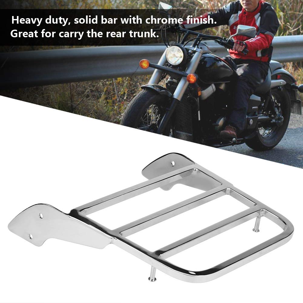 Portaequipajes Trasero para Motocicleta, Portaequipajes Trasero para Motocicleta para Honda Shadow VT750 C2 1997-2003 Portaequipajes Trasero Plateado Soporte para Portaequipajes