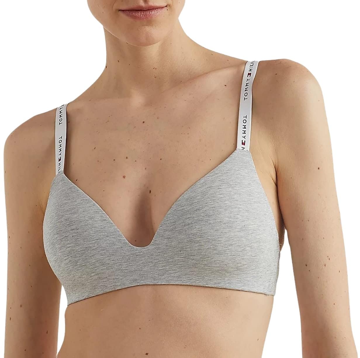 Tommy Hilfiger Women’s Stretch Triangle Bra, Grey (Light Grey Heather), XS