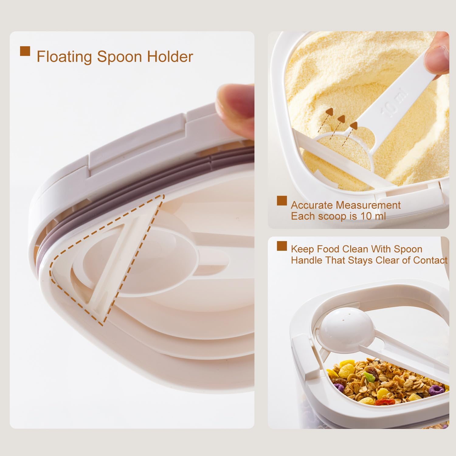 LivLab Mker 1 Qt Pop-Top Cereal Storage Container, White