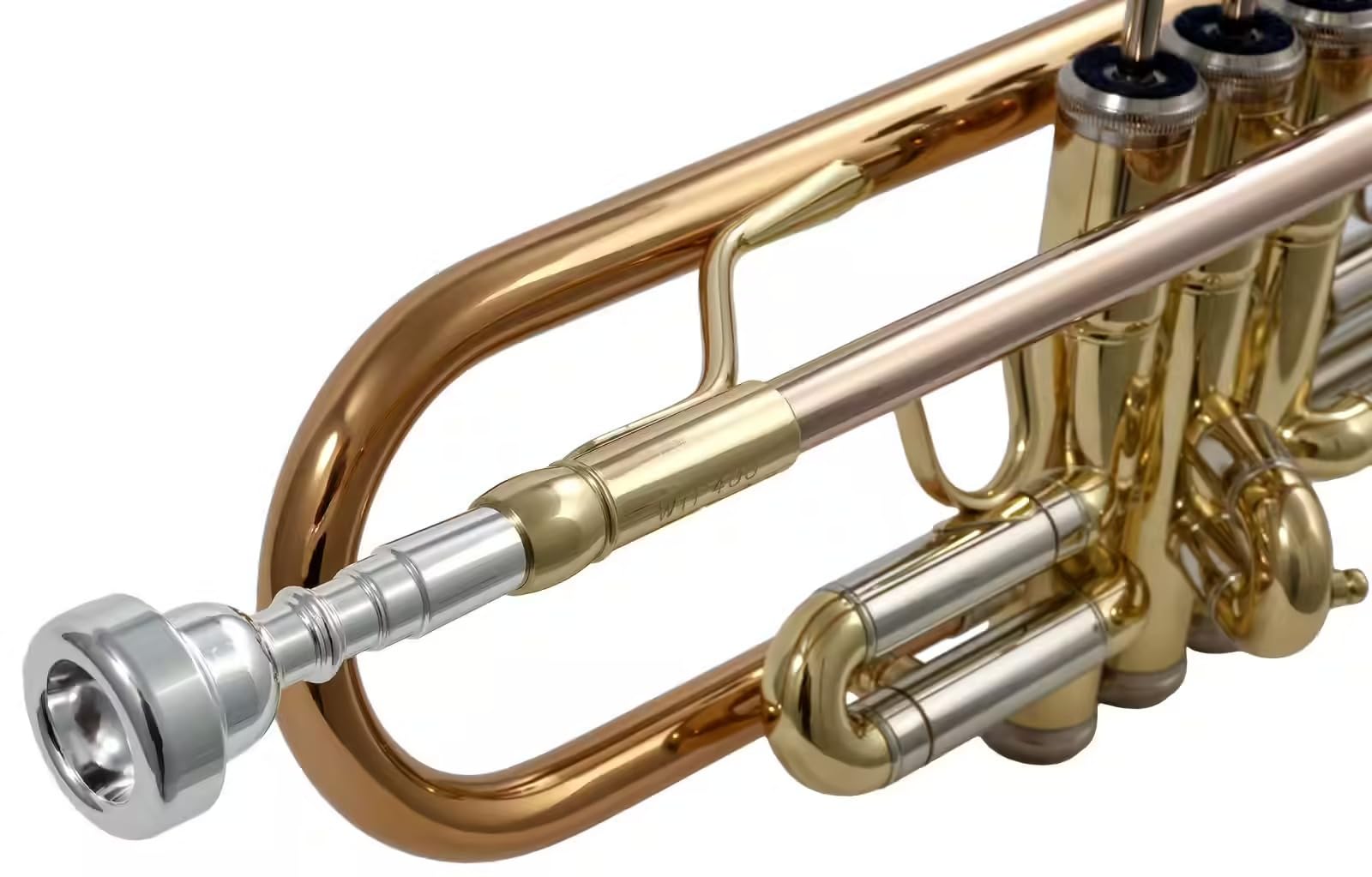 Woodbrass WTP400 – Trompeta Si barnizada – Pabellón de cobre rosa – Instrumento principiante listo para jugar, 3 pistones Monel, mochila y boquilla incluida – Conservatorio Fanfare Concert
