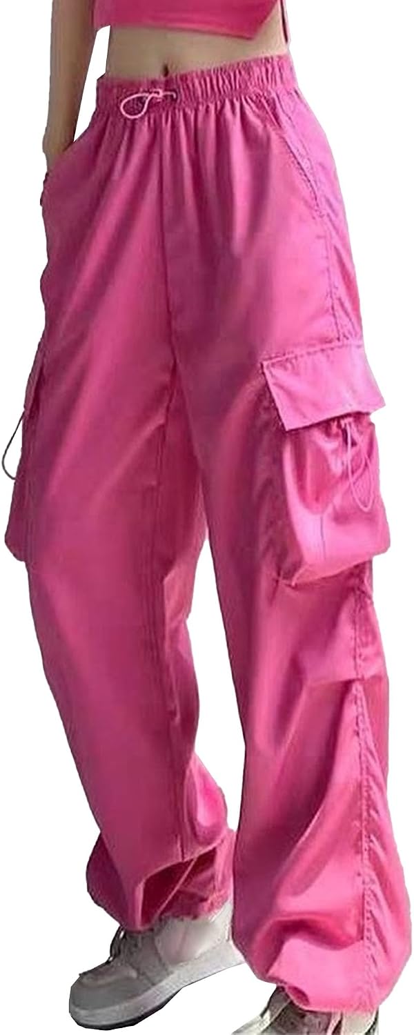 JEShifangjiusu Mens Oversize Hip Hop Cargo Pants High Waist Wide Leg Lounge Trouser Quick Dry Stretch Sport Pant