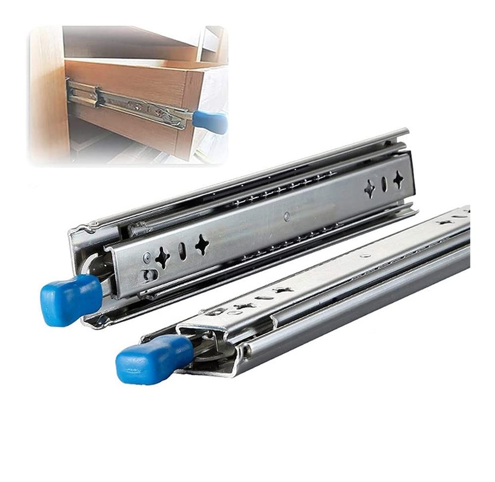 Deslizadores de cajón resistentes, rieles de montaje lateral de rodamiento de bolas de acero inoxidable de 10 pulgadas, capacidad de 262 libras para un funcionamiento suave