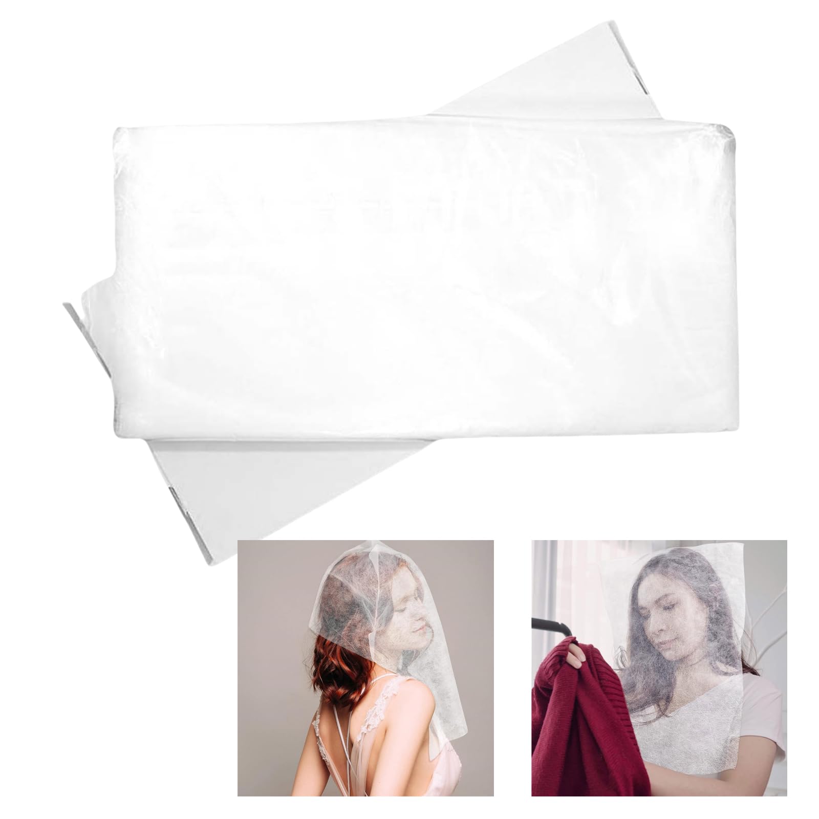 100 protectores de maquillaje desechables para cubrir la cara y la ropa, para mujeres y niñas