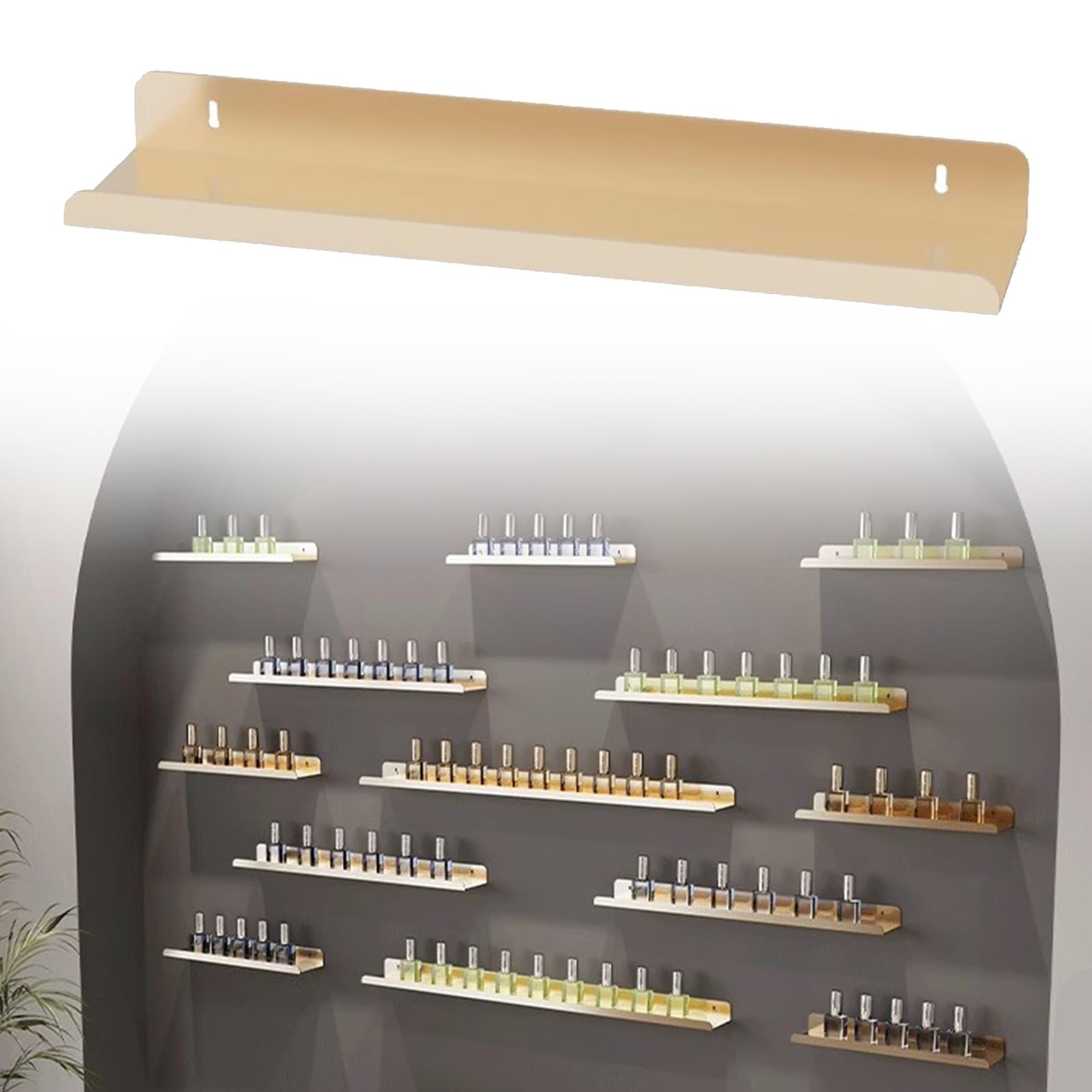 Estante de exhibición de esmalte de uñas para ahorrar espacio en pared