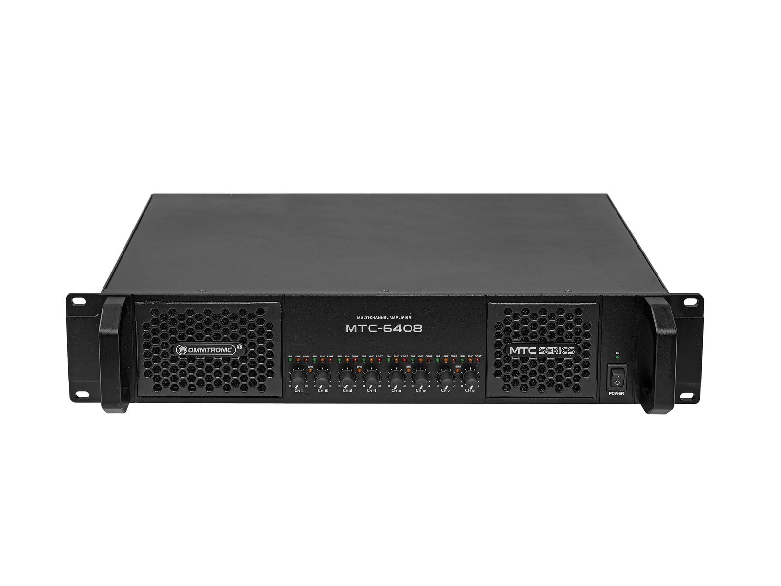 OMNITRONIC MTC-6408 8-Kanal Endstufe | Class D Mehrkanal-PA-Verstärker mit Schaltnetzteil, 8 x 800 W RMS (4 Ohm), 8 x 400 W RMS (8 Ohm)