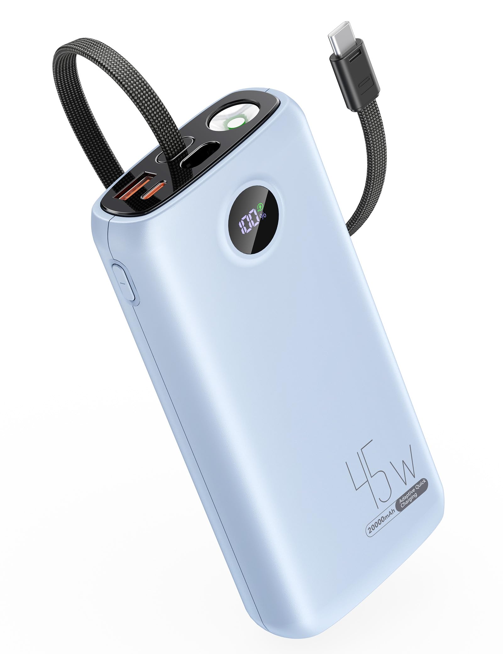 Power Bank 20000mAh 45W Externe Handyakkus Schnellladen mit USB-C Kabel
