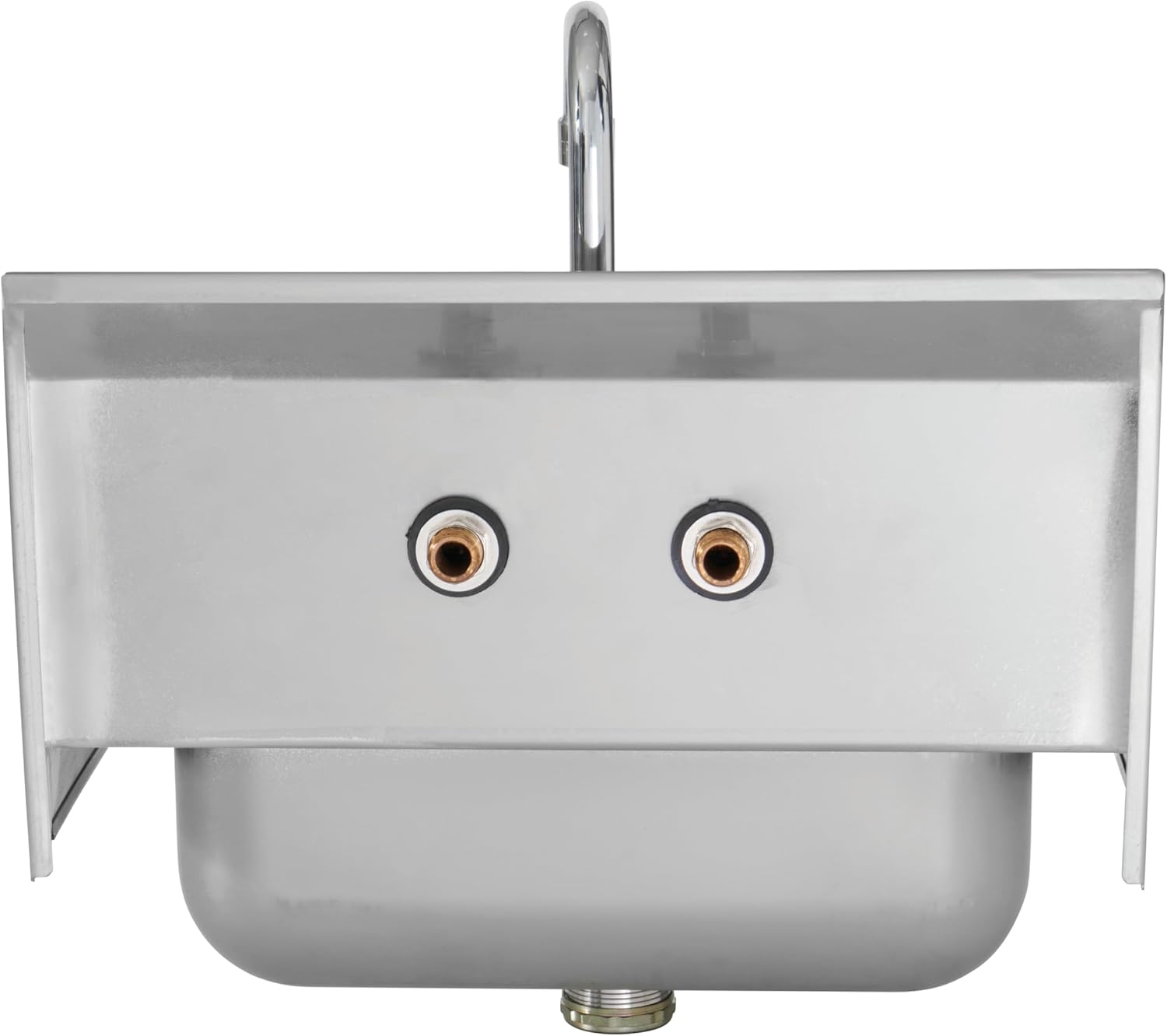Kratos Commercial Hand Sink with Gooseneck Faucet | 14"W x 10"D x 5"H Stainless Steel Bowl | Wall Mounted Stainless Steel Handwashing Sink for Foodservice and Commercial Use | NSF Certified (28W-088)