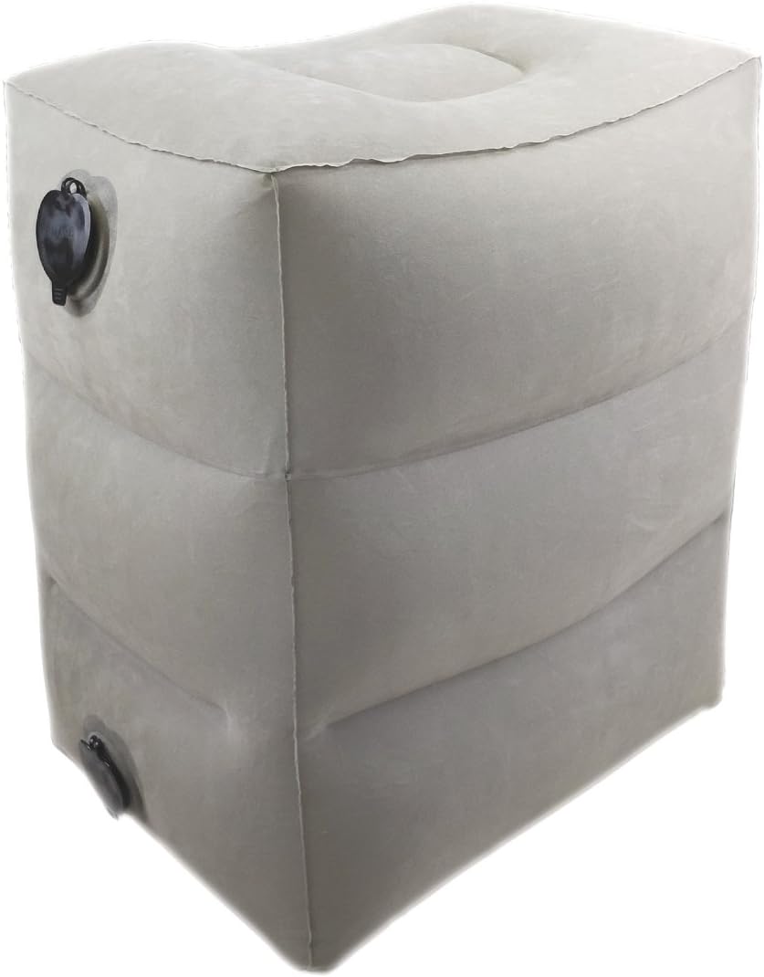 YOUZI Travel Pillow for Leg Rest, Inflatable Foot Rest Pillow for Kids Sleeping Airplane/Car with Adjustable Height