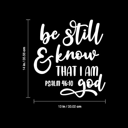 Miniatura 3 de Calcomanía de vinilo para pared sé quieto y sé que soy Dios Salmo 4610 - 14 x 13 pulgadas calcomanía moderna inspiradora con cita de fe encantadora