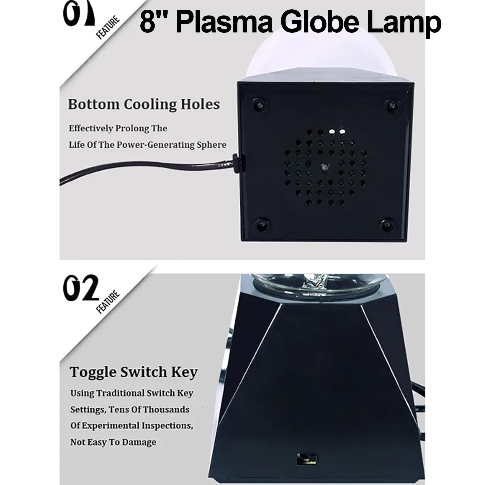 Lampada al plasma con luce interattiva sensibile al tocco e al suono, interruttore a 3 marce, per feste e decorazioni per la casa