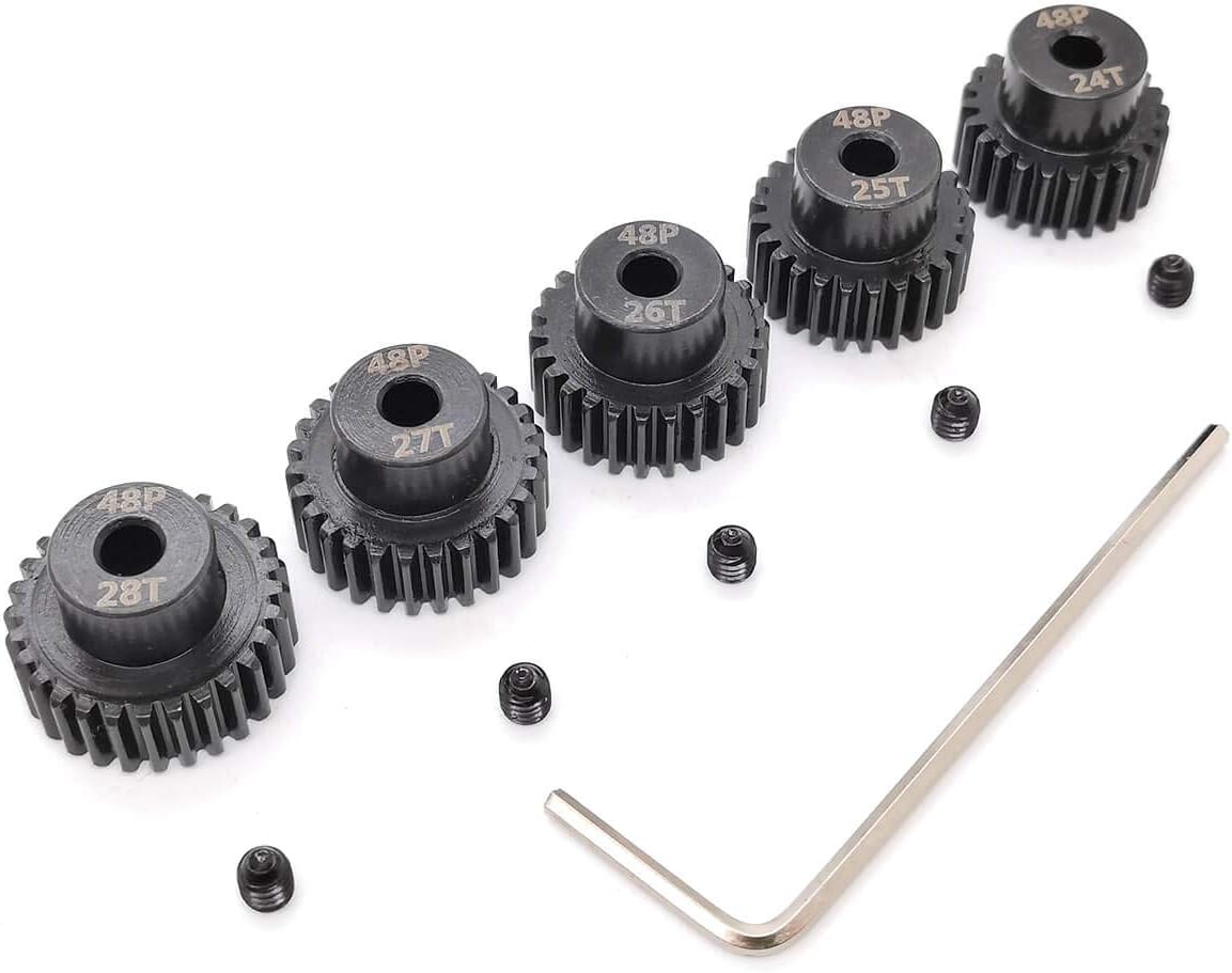 48P Pinion Gear Set 3.175mm 48 Pitch 24T 25T 26T 27T 28T RC Parts