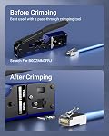 VCE Shielded RJ45 Pass Through Connectors Cat6 50-Pack, Ethernet Crimp Modular Plug for Cat6/Cat5/Cat5e STP & UTP Network Cable, Interference-Resistant