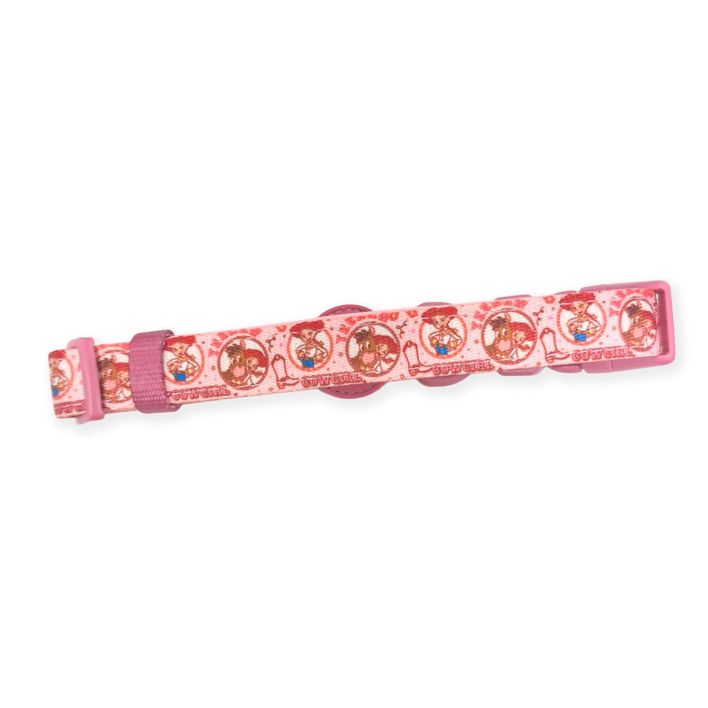 Pawsome Paws Boutique Toy Story Jessie Dog Collar - Fully Adjustable & Neoprene Padded Pet Collar with Sturdy D-Ring for Puppies and Dogs (XS)
