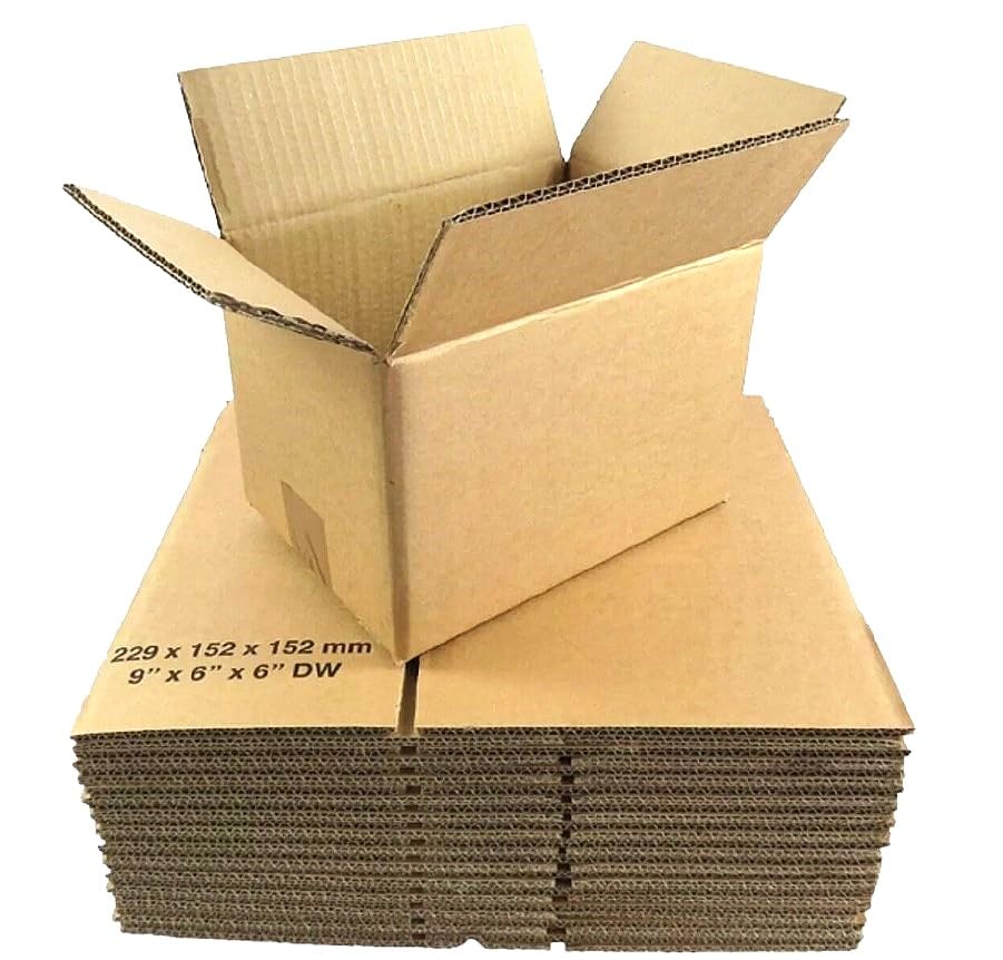 10 x Heavy Duty 9 x 6 x 6" Double Wall Cardboard Boxes 229 x 152 x 152mm | Recyclable Parcel Postal Shipping Cartons Secure Mailing, Storage & Transport
