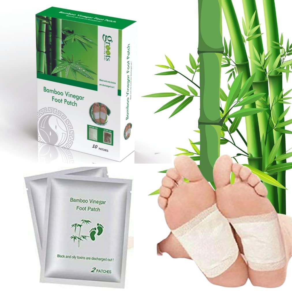 GROOTS Premium Foot Patch Detox Foot Patches Cleansing Toxin Remover Foot Pads Pain Relief Stress Relief Sleep Patch for Detoxification for Men and Women (1 Box = 10 Patches) (Pack of 1)