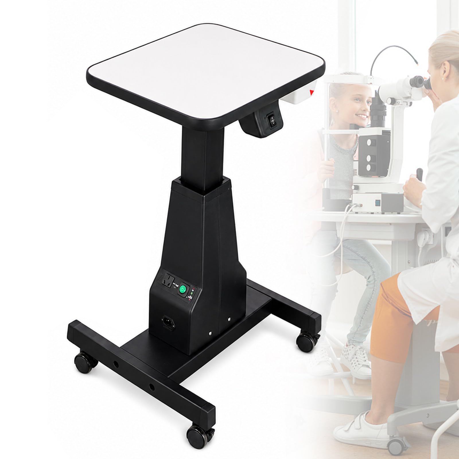 BeoyNot Optometrist Motorized Table, Working Size 40 x 48cm White