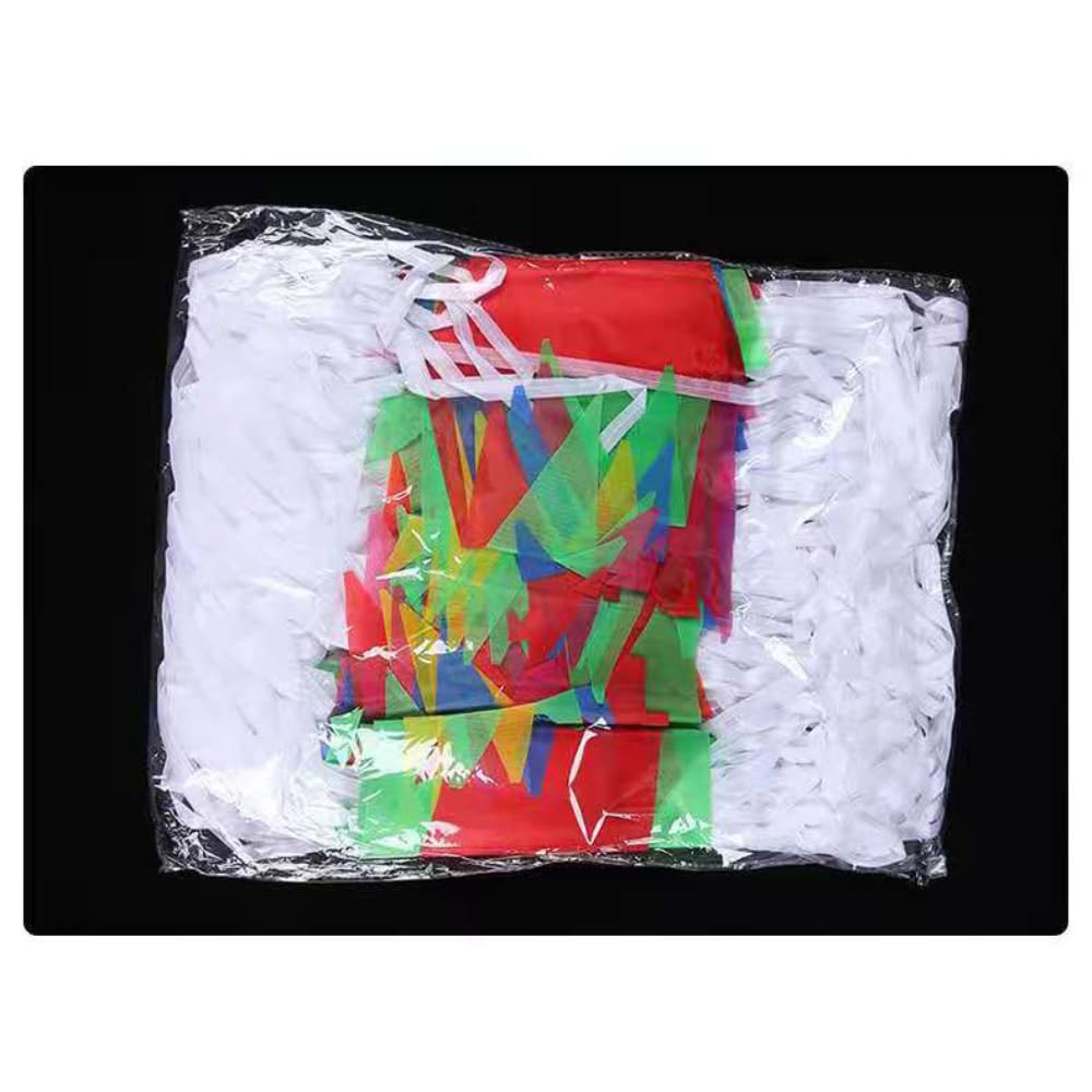Wambere 5 Stück Wimpelkette Bunt Dreieck Flaggen Wimpel Girlande Wimpel Banner Willkommen Girlande Geburtstagsgirlande Wetterfest Stoff Wimpel Deko Girlande Bunt für Hochzeit Party Festival,Weiß A,L