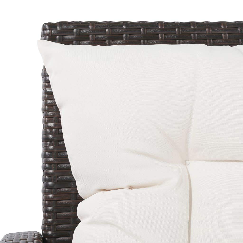 Sofa Terraza Exterior, Conjunto Jardín de Ratán, Sofas Exteriores de Jardin, Sofa de Jardin, Set sofás de jardín 5 Piezas y Cojines ratán sintético marrón