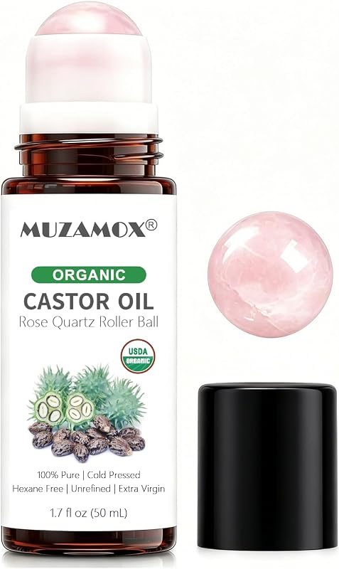 Óleo de rícino orgânico em roll-on MUZAMOX