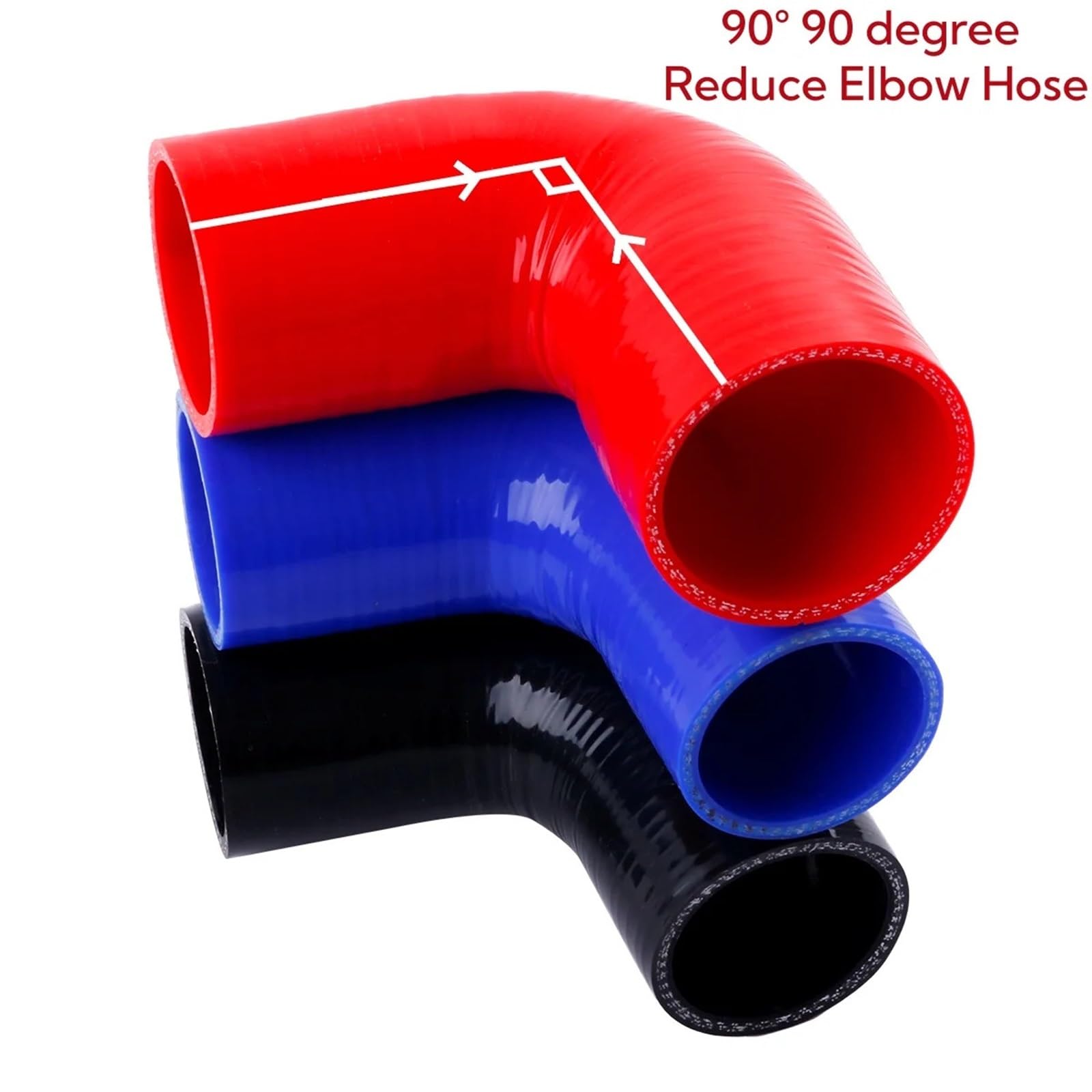 Przewody węże ciśnieniowe Wąż silikonowy 90 stopni ID 35 55 60 40 80 mm Złącze łącznikowe samochodowe rura intercoolera turbo wlot 3PLY 1 szt(ID80-85mm Blue)