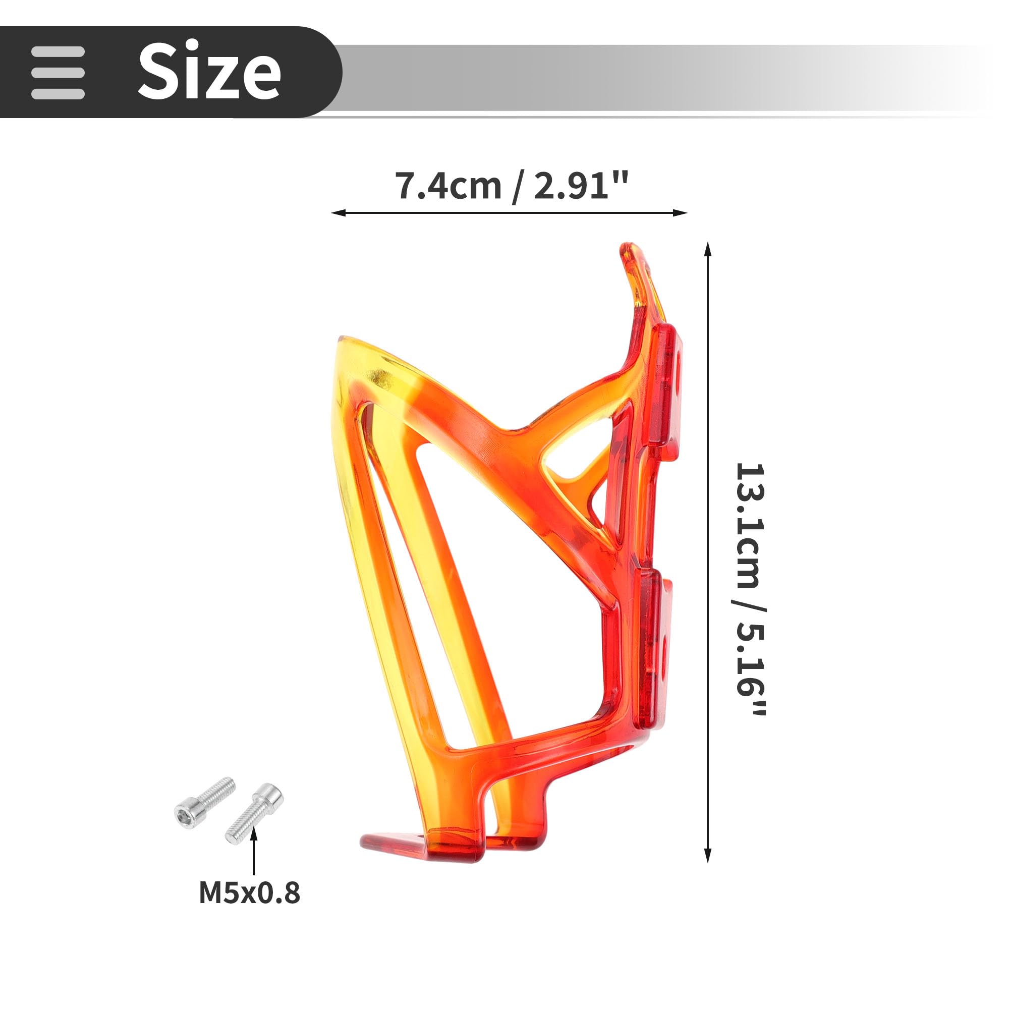 Motoforti Bike Bottle Cup Holder Cage Rack Integrally-formed PC Plastic Bicycle Drinks Holder for MTB Road Mountain Bike Outdoor Cycling Red Yellow Dazzle - Image 4