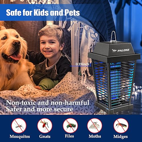 Palone WD-942 Solar Bug Zapper 4500V Electric Mosquito Zapper Outdoor Updated Fly Zapper Indoor Rechargeable Mosquito Killer thumb #5